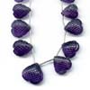 Amethyst carved heart drops