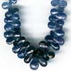 Blue Sapphire Faceted Pear Briolette (Shaded)