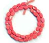 Pink Coral Oval Plain Beads