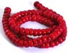 Genuine Red Dyed Coral Disc Gemstone Beads