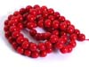 Genuine Red Dyed Coral Round Gemstone Beads