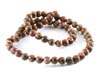 Round Natural Beads, Red Leopard Skin