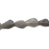 Grey Moonstone Plain Stright Drill Pear Beads