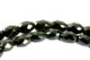 Natural Faceted Onyx, Black Oval Beads