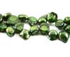 Green Irregular Sidedrilled Pearl Beads