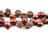 Maroon Irregular Sidedrilled Pearl Beads
