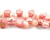 Pink Irregular Sidedrilled Pearl Beads