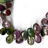 Multy Tourmaline Faceted Pear Briolette