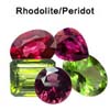 Rhodolite, Peridot Semi Precious Gemstones Lot