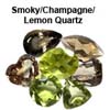Smoky, Champagne, Lemon Quartz Semi Precious Gemstones Lot